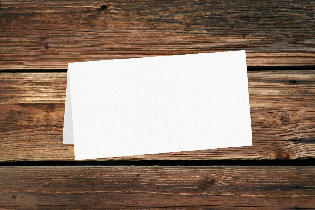 Tischkarten 50/100x100 mm Weiß gerippt 220 g/qm